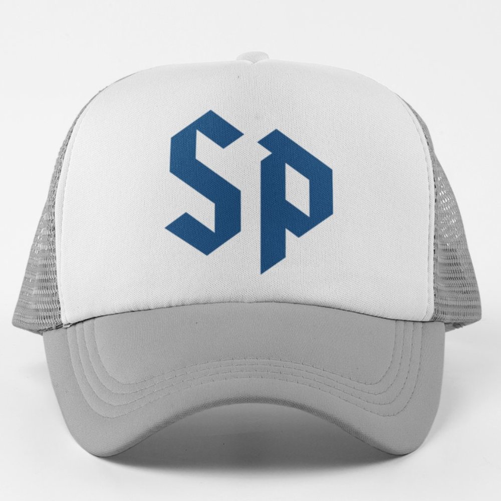 NEW St Peters Peacocks SP Foam Trucker Mesh Snapback Hat WHITE GREY